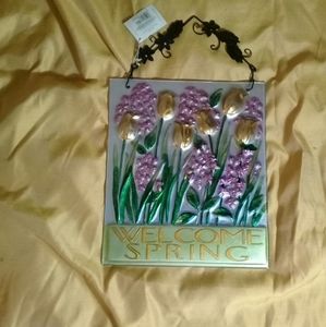 Welcome spring stain glass panel